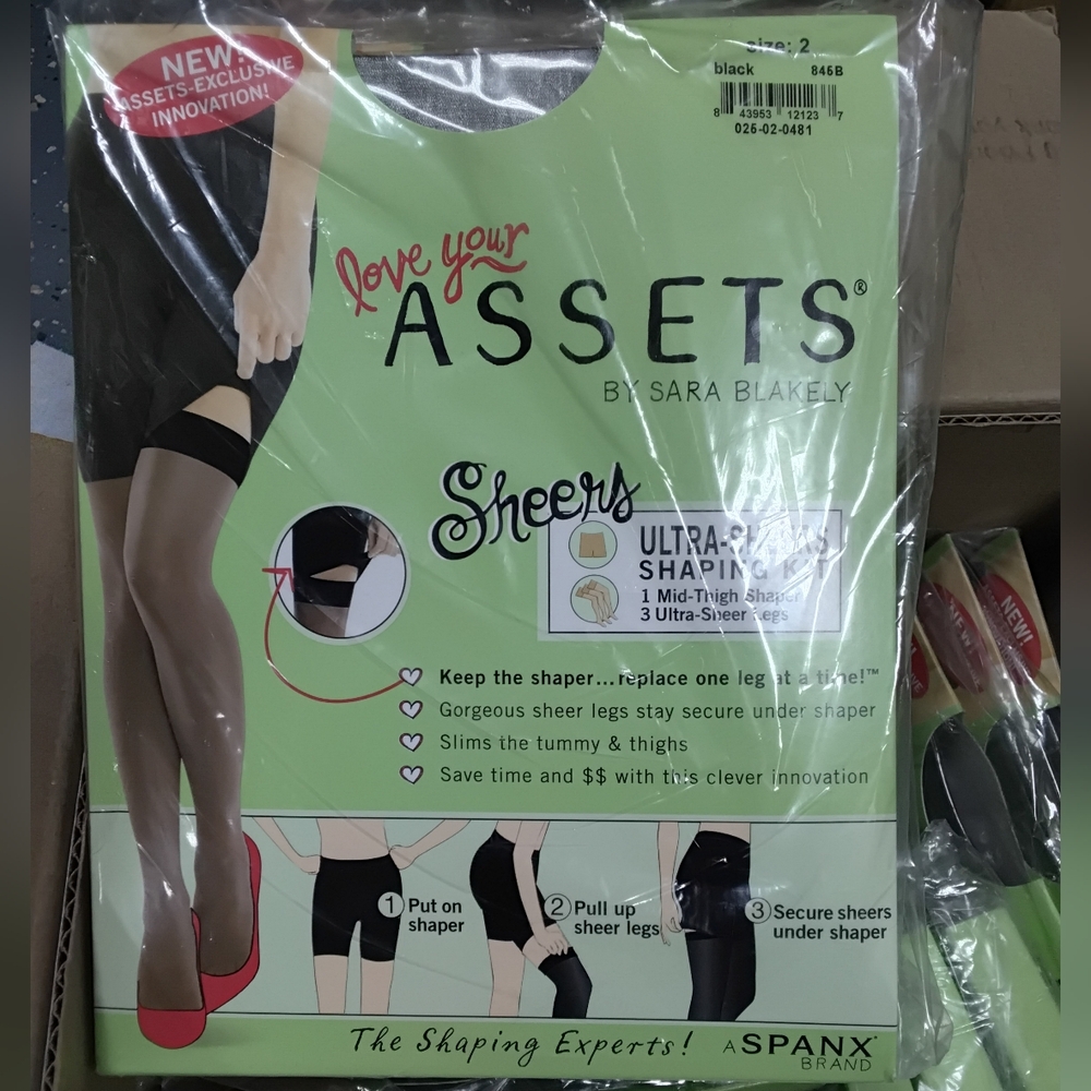 ( LOT OF 8 ) Love Your Assets By Spanx Ultra-Sheer Shaping Kit Black Size 2 NWT